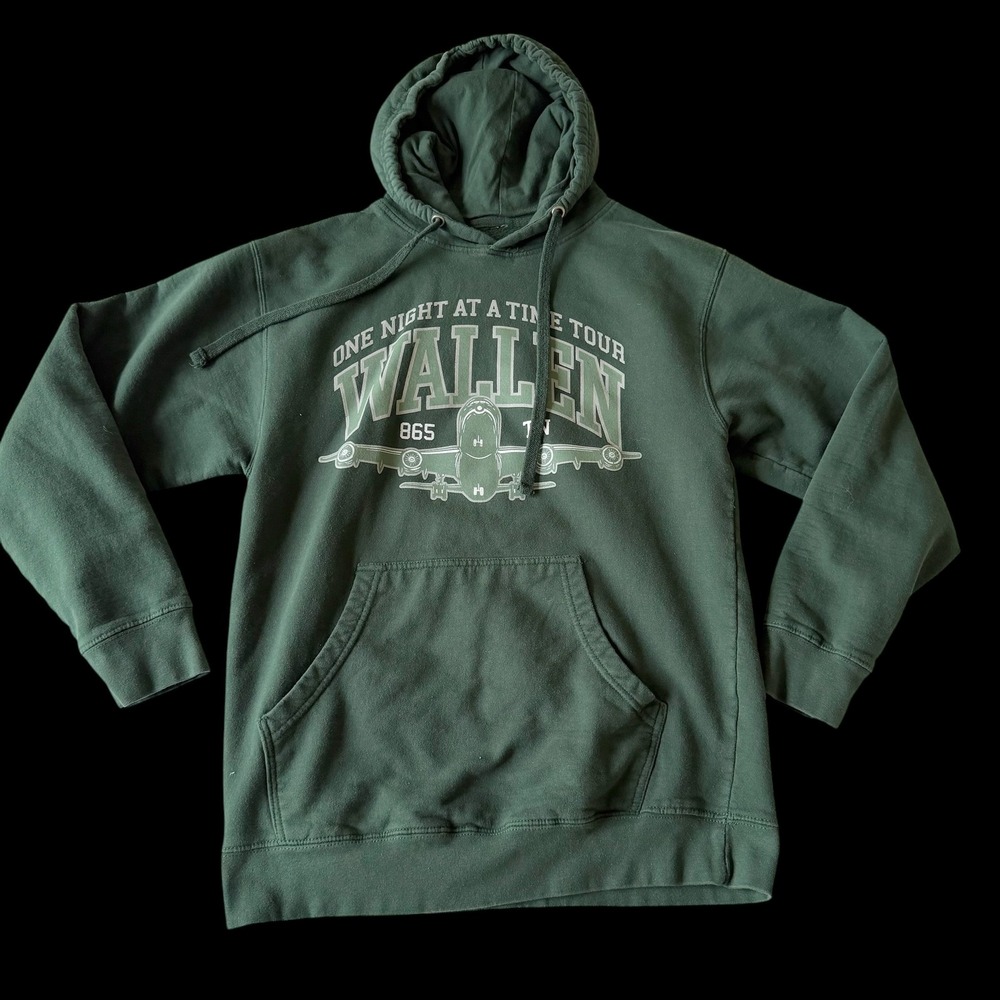 Morgan Wallen One Night At A Time World‎ Tour Hoodie Green Medium Concert